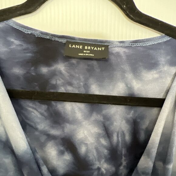 Lane‎ Bryant Size 18 Tie Dye Cloud Wash Wrap Midi Dress Boho Stretch Comfort - Picture 4 of 9